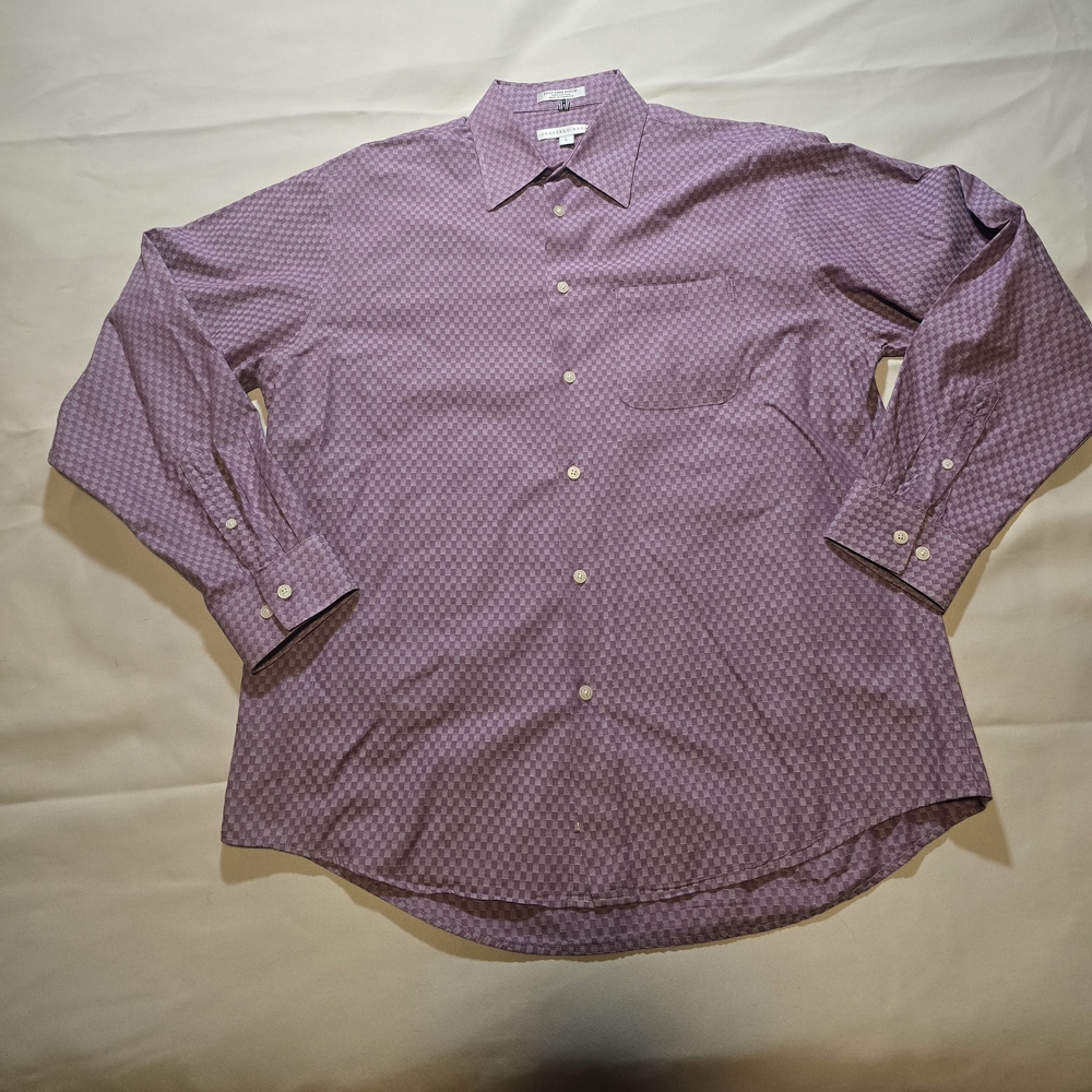 Geoffrey Beene Men's Lavender Checkered Shirt